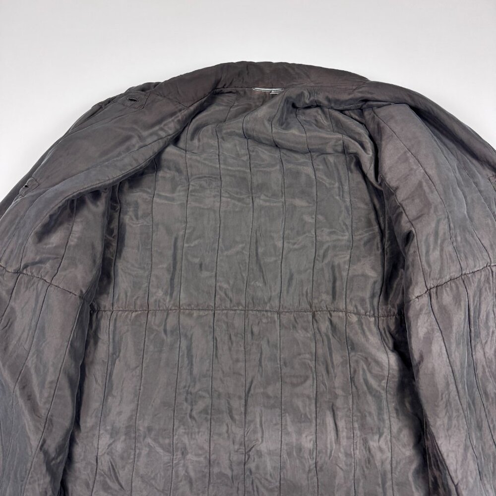 Vtg 100% Silk Quilted Long Coat Womens XL(?) Japanese Avant Garde Shimmer Black - Picture 8 of 11